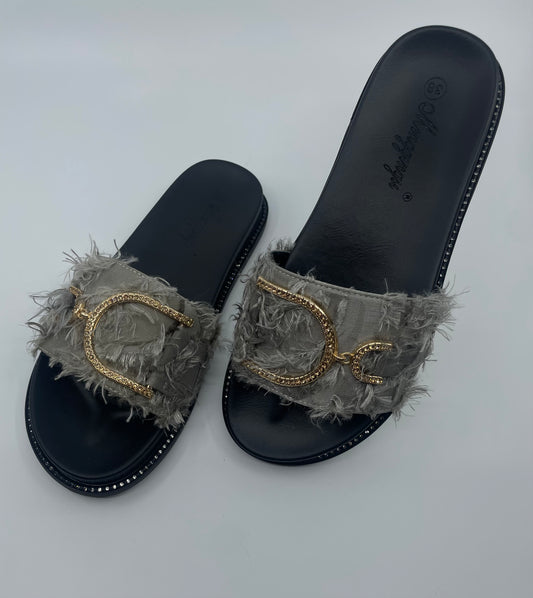 Angel Distressed Rhinestone Slide