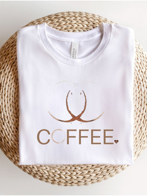 2 Coffee Rings Coffee Heart Graphic Tee