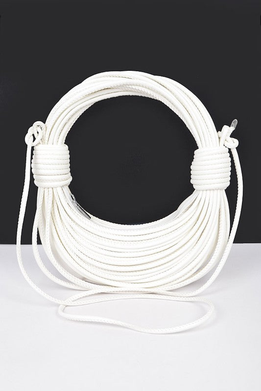 Women's Metallic Layer Roping Top Handle Bag