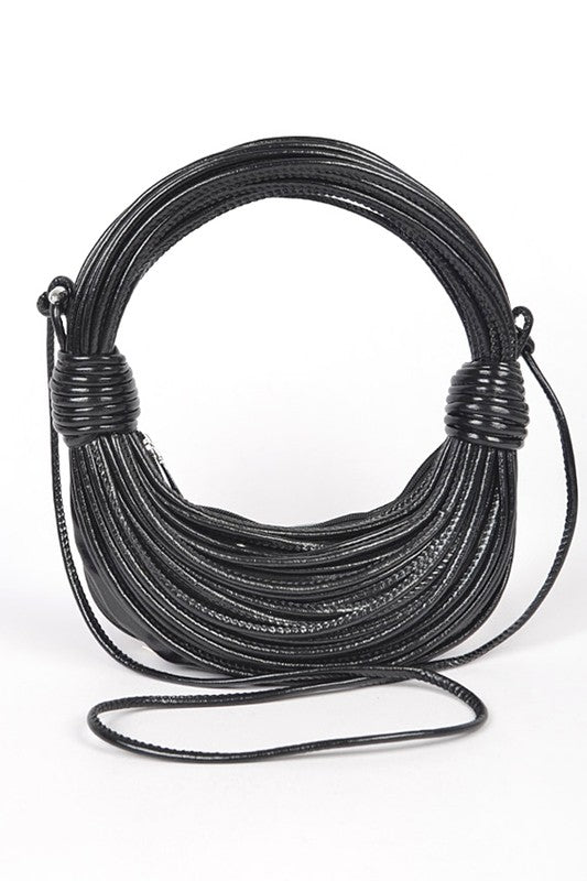 Women's Metallic Layer Roping Top Handle Bag
