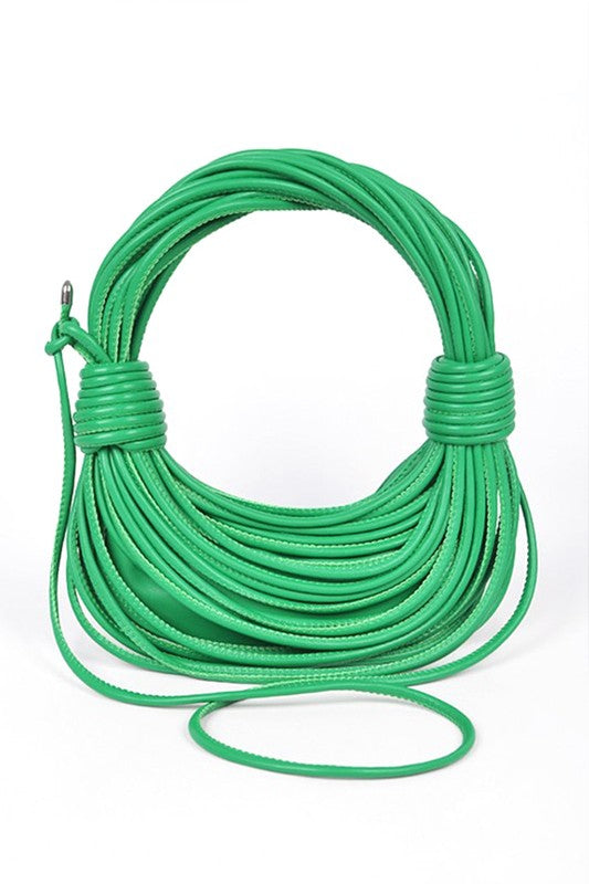 Women's Metallic Layer Roping Top Handle Bag