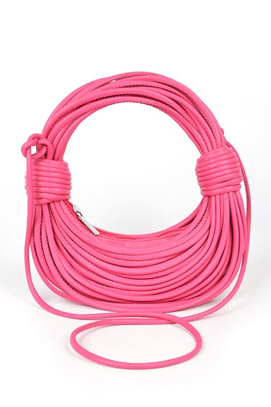 Women's Metallic Layer Roping Top Handle Bag