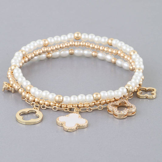 Multi Clover Charm Bracelet
