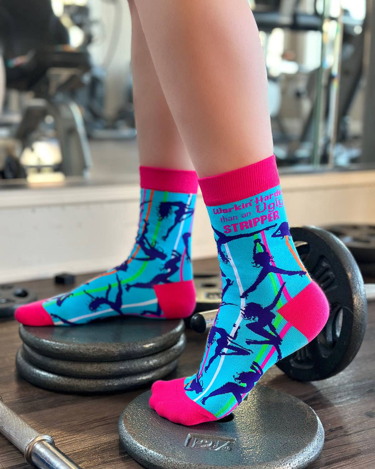 Workin' Harder Than An Ugly Stripper Women's Crew Socks
