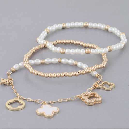 Multi Clover Charm Bracelet