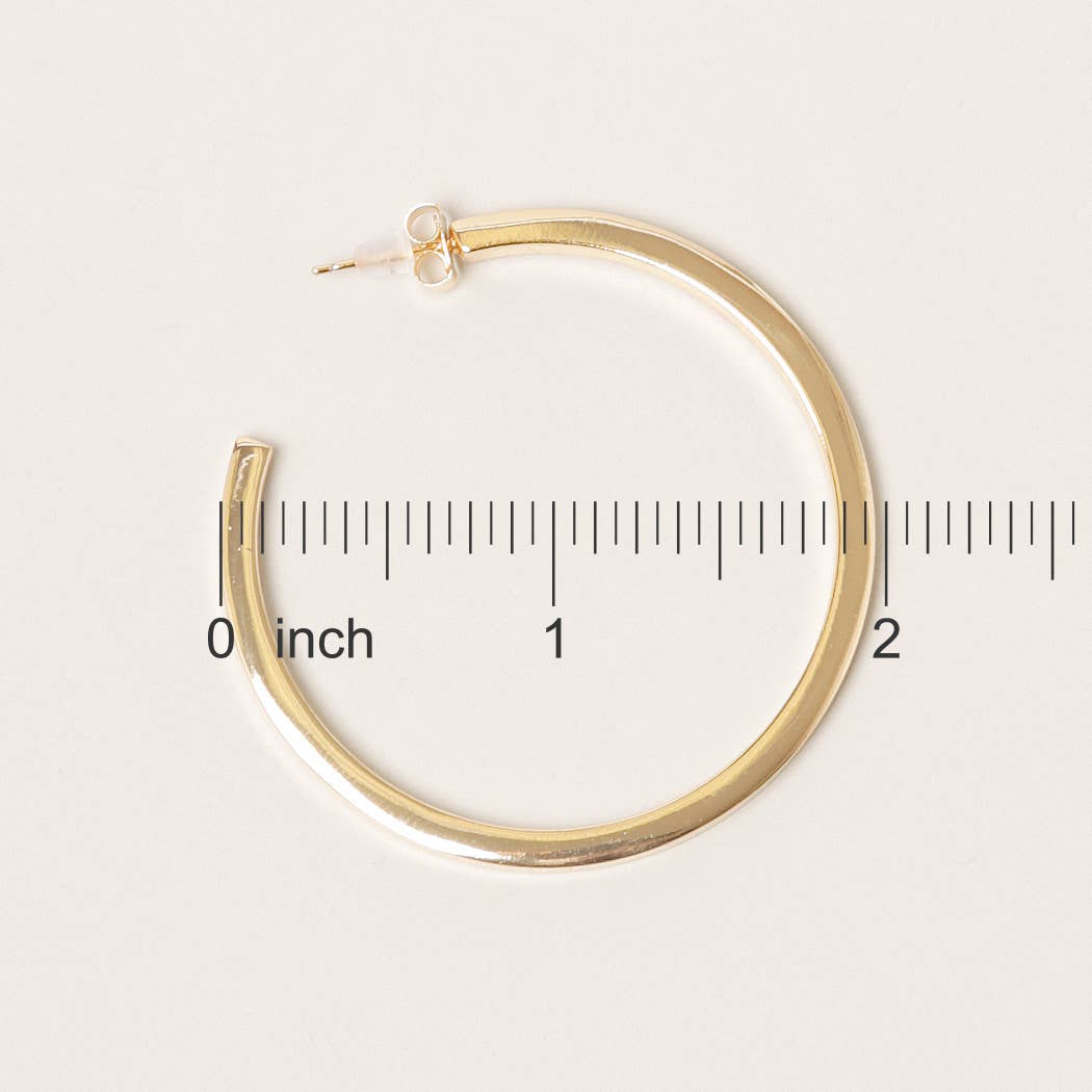 Gold Dipped Post Hoop Earrings