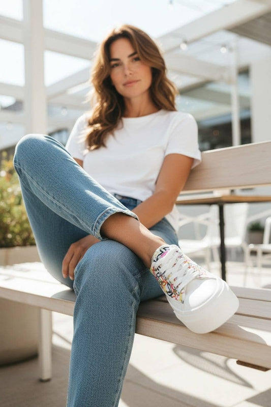 Women's Canvas Chunky Platform Trainers