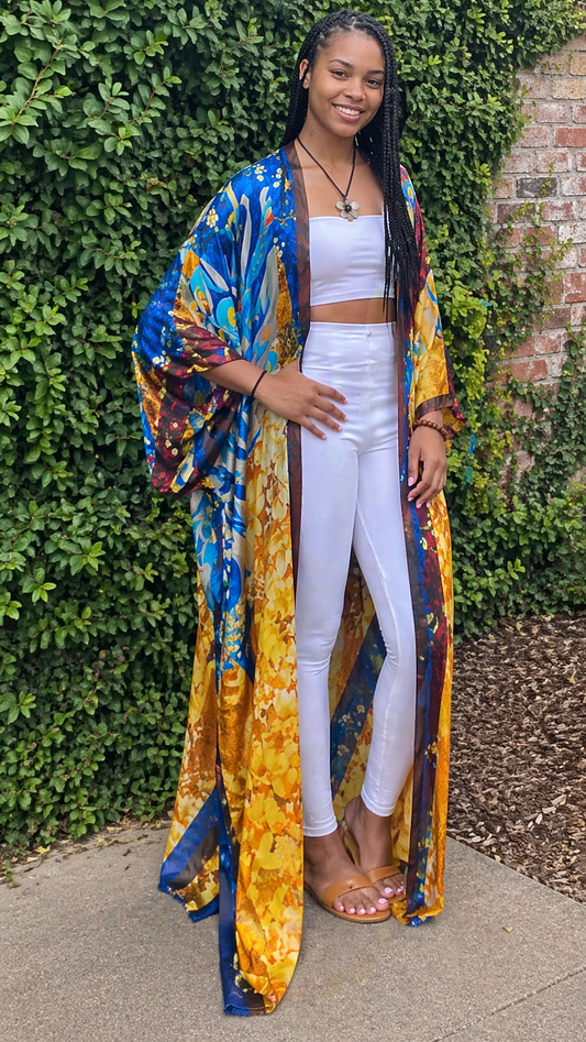 Helene Silky Printed Kimono