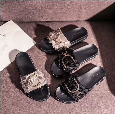 Angel Distressed Rhinestone Slide