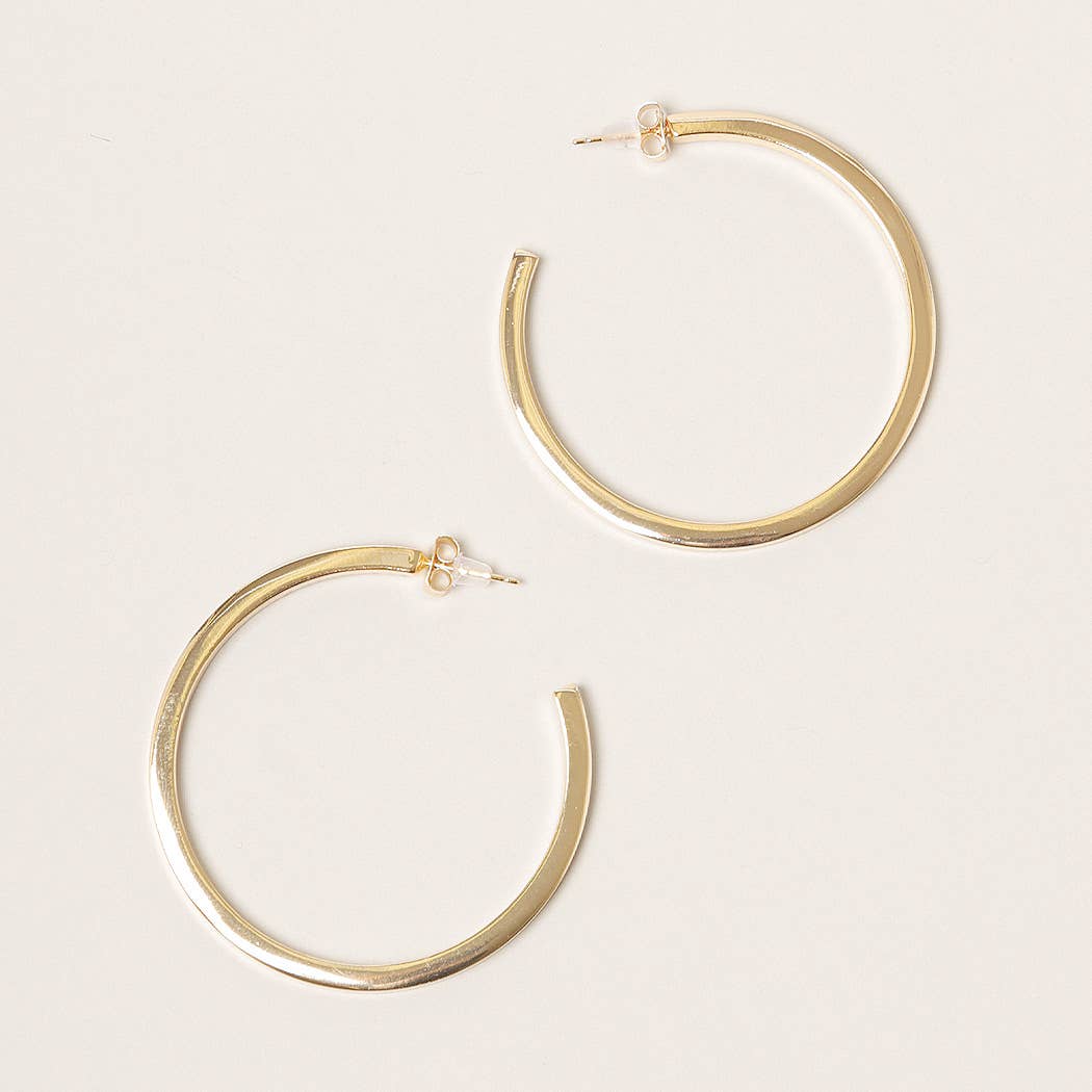 Gold Dipped Post Hoop Earrings