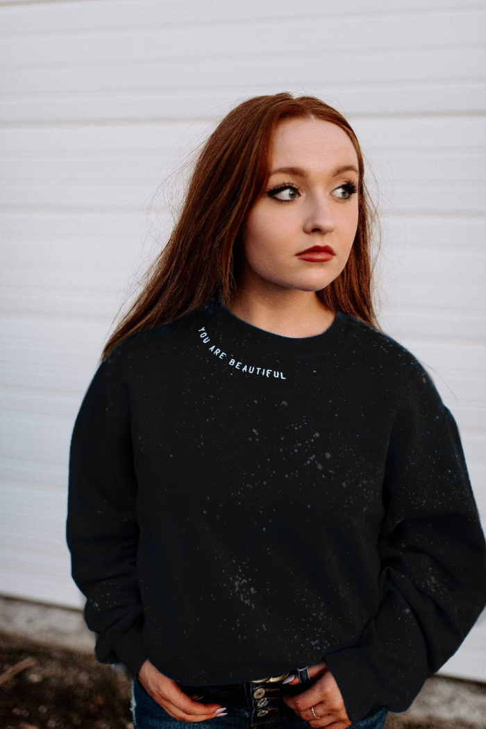 You Are Beautiful Black Sweatshirt