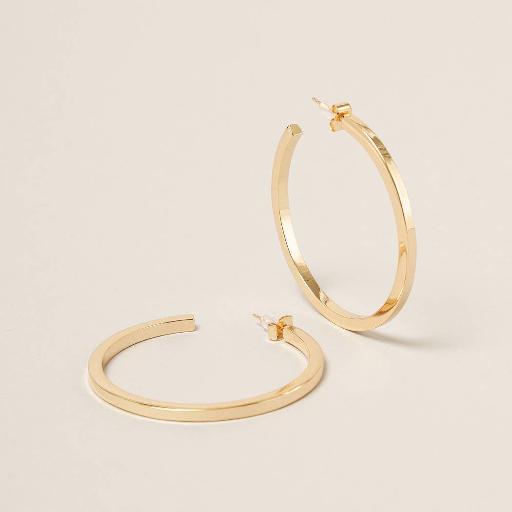 Gold Dipped Post Hoop Earrings