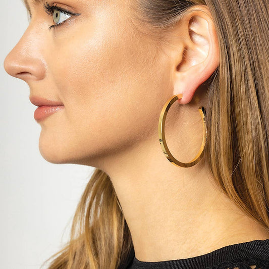 Gold Dipped Post Hoop Earrings