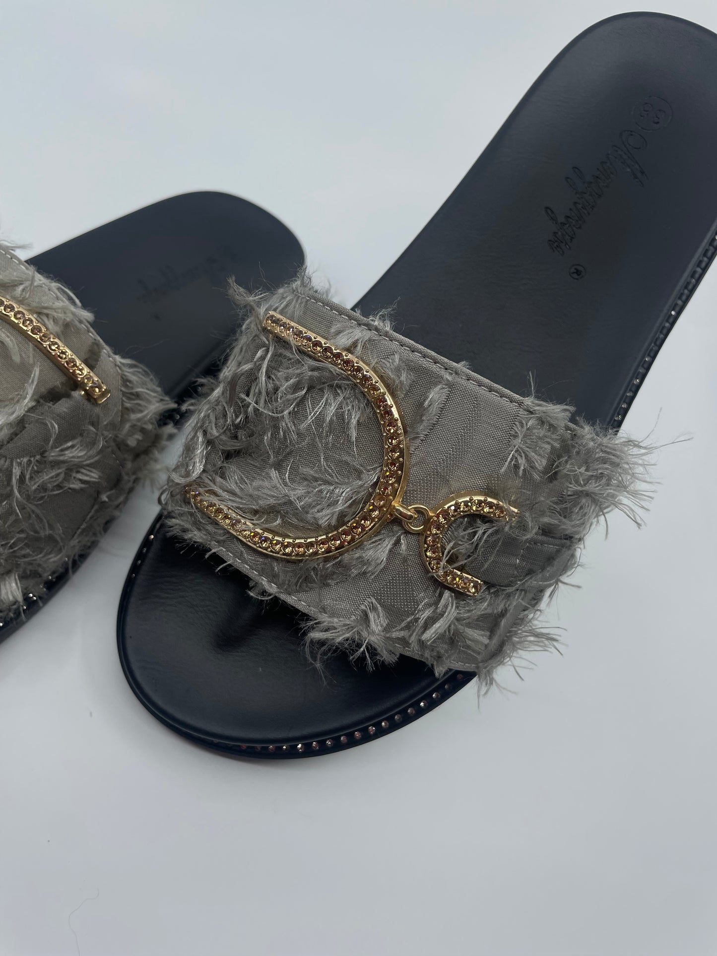 Angel Distressed Rhinestone Slide