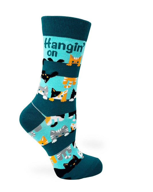 Hangin' on 'till Friday Ladies' Crew Socks With Cute Cats