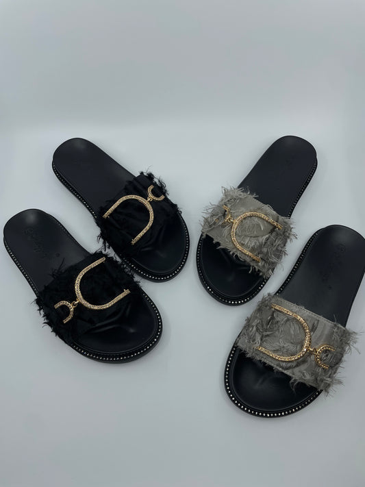 Angel Distressed Rhinestone Slide