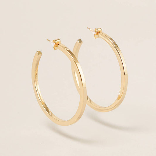 Gold Dipped Post Hoop Earrings
