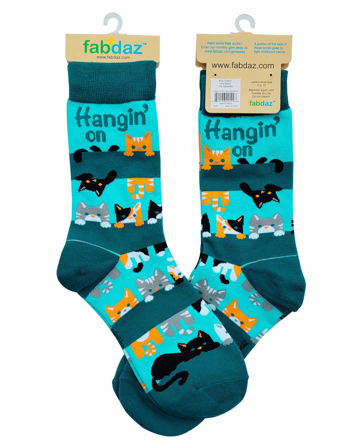 Hangin' on 'till Friday Ladies' Crew Socks With Cute Cats