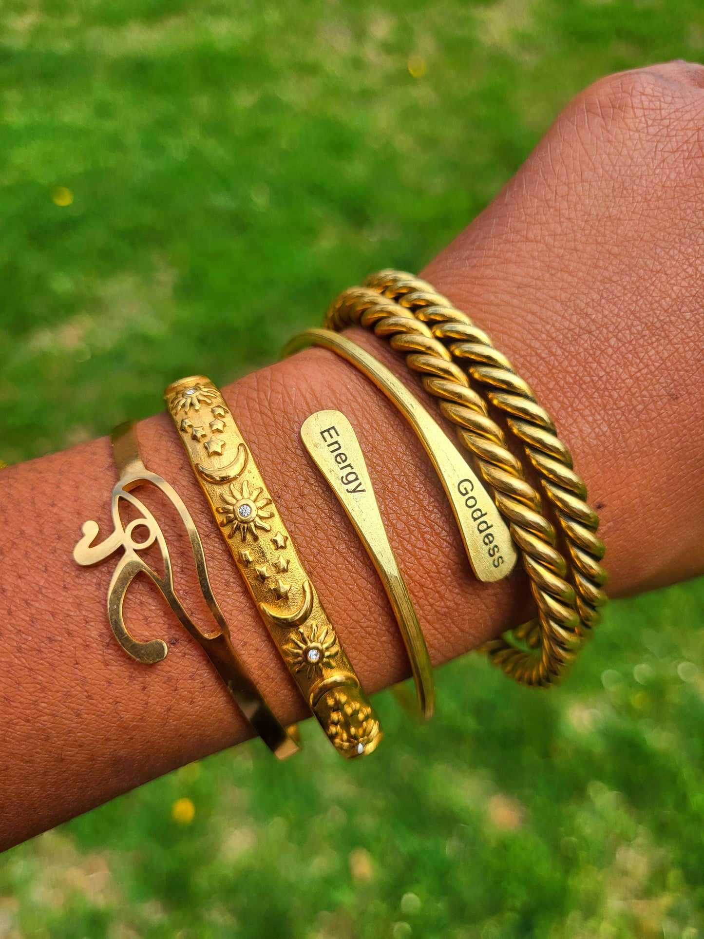 Goddess Energy Brass Bangle