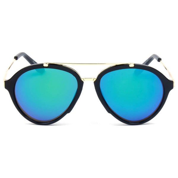 Retro Round Brow-Bar Fashion Sunglasses