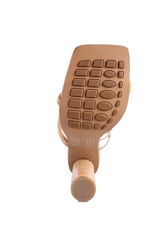 Dandelion High Block Heeled Croc Sandal
