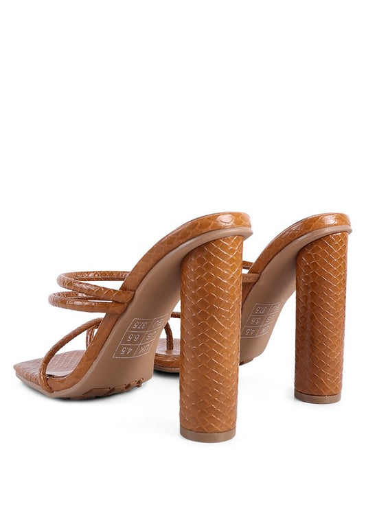 Dandelion High Block Heeled Croc Sandal