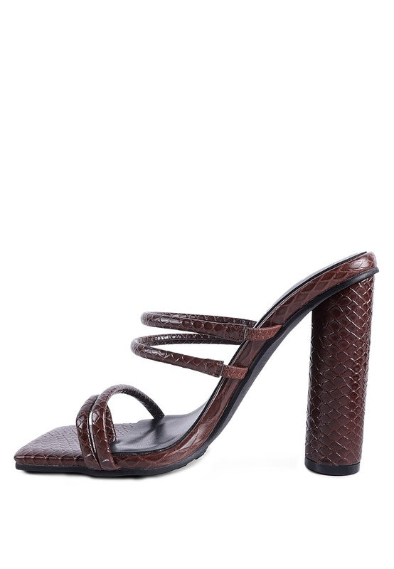 Dandelion High Block Heeled Croc Sandal