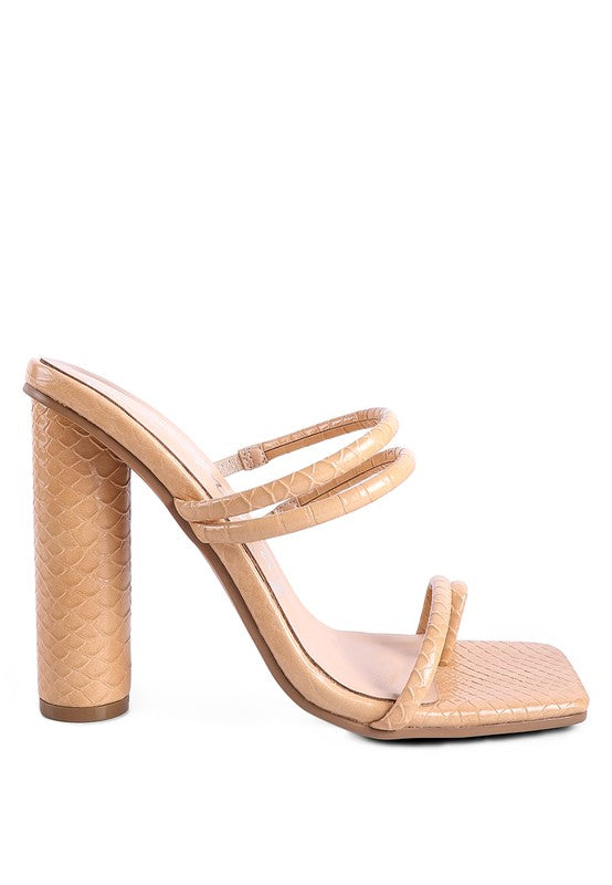Dandelion High Block Heeled Croc Sandal