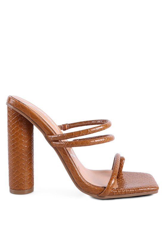 Dandelion High Block Heeled Croc Sandal