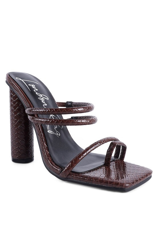 Dandelion High Block Heeled Croc Sandal