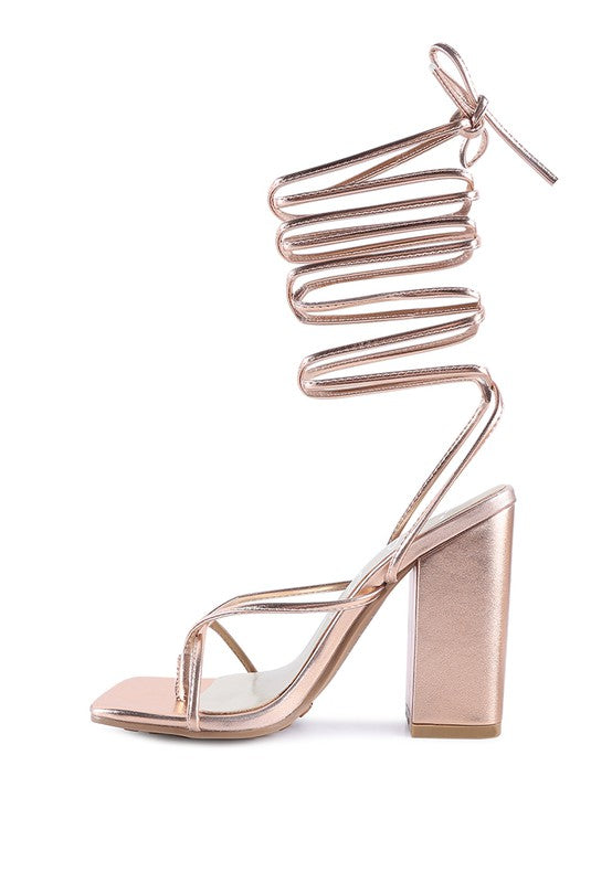 Shewolf Lace Up High Heel Sandals