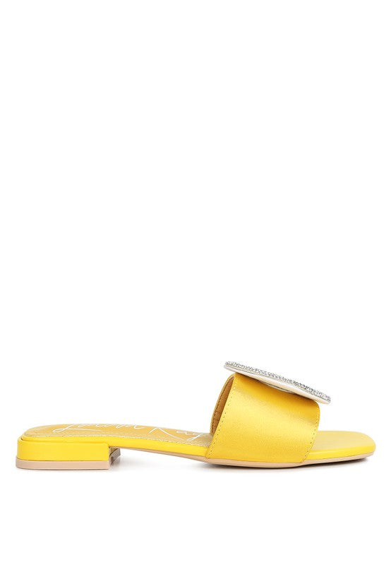 Ollilie Embellished Brooch Slip On Sandals
